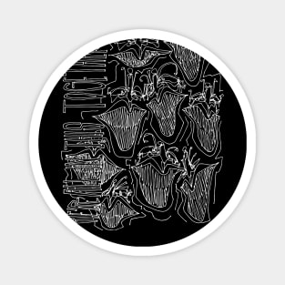 #3 - Limp Faces Psychedelic Line Ink Drawing with Art Style Black Magnet
